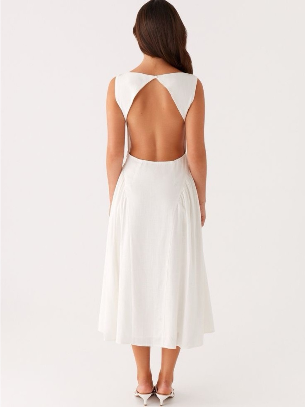 Peppermayo White Backless Midi Dress
